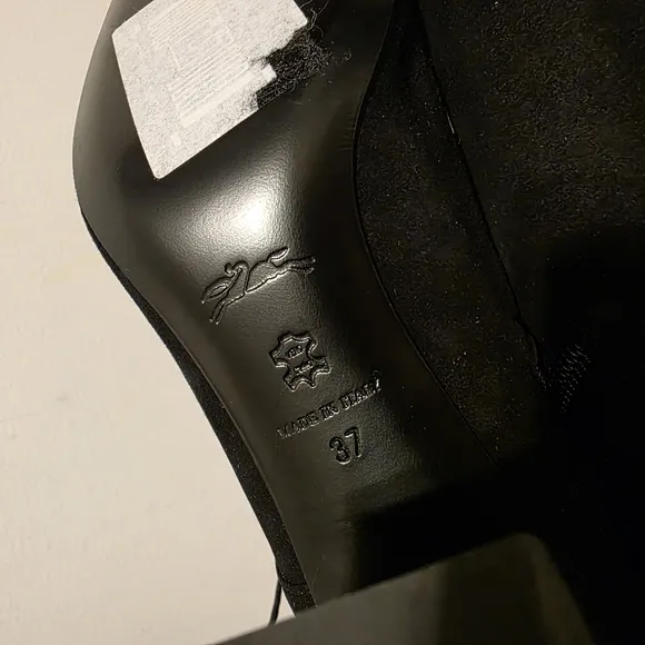 Longcamp  Block Heel Blak Suede Size 37 740$ New