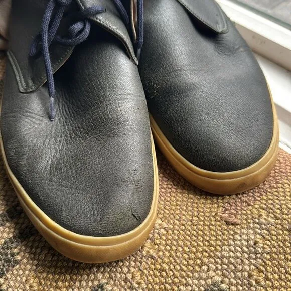Loro Piana Men's Blue Leather Chukka Shoes - 46 (13)