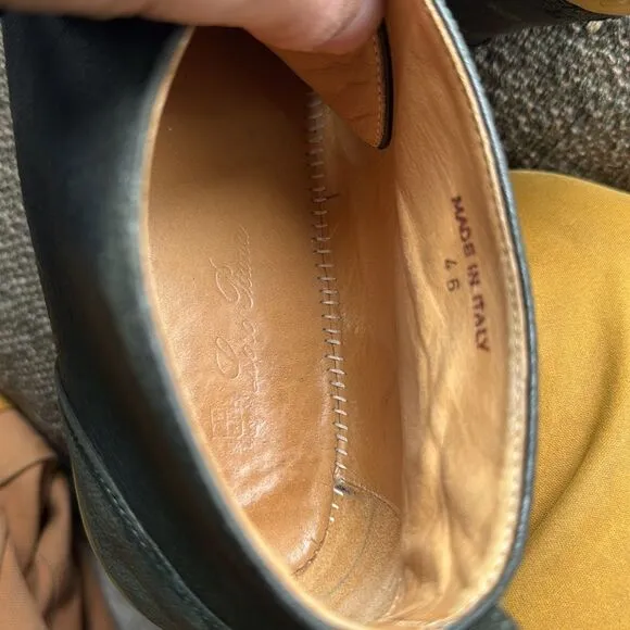 Loro Piana Men's Blue Leather Chukka Shoes - 46 (13)