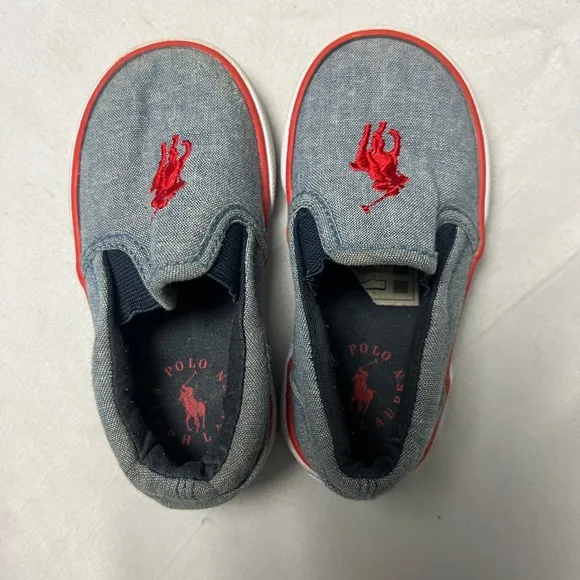 Lot of 2 Polo Ralph Lauren Shoes Bundle: Slip-On &amp; High-Top Sneakers, Size 6 &amp; 8