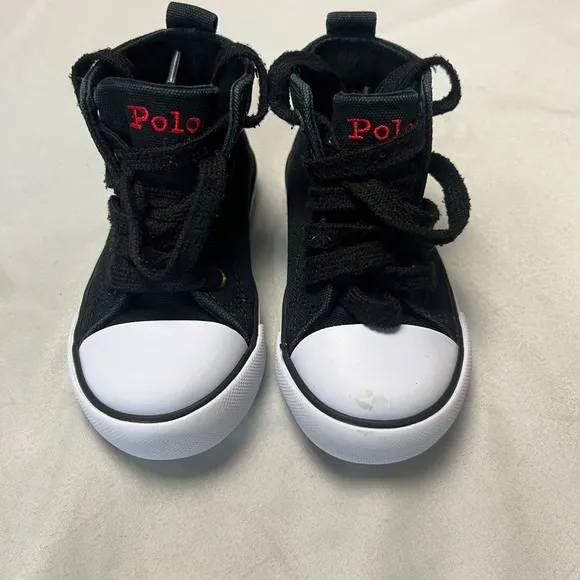 Lot of 2 Polo Ralph Lauren Shoes Bundle: Slip-On &amp; High-Top Sneakers, Size 6 &amp; 8
