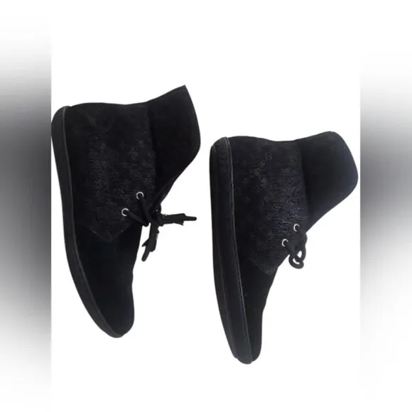 LOUIS VUITTON Boots Heel Monogram Suede Black EU36.5 RARE!