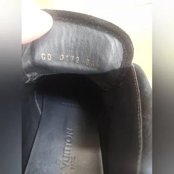 LOUIS VUITTON Boots Heel Monogram Suede Black EU36.5 RARE!