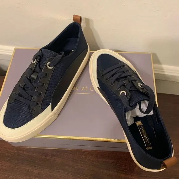 Louise et Cie canvas leather sneaker size 7 black
