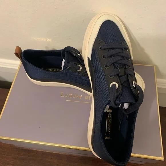 Louise et Cie canvas leather sneaker size 7 black