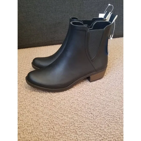 LUCKY BRAND BUNITA RUBBER RAIN BOOTS BLACK NEW IN BOX