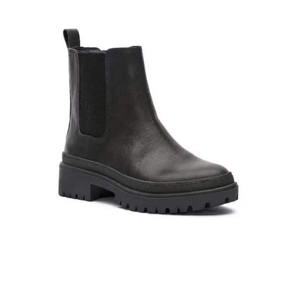 Lucky Brand Ellerey Chunky Chelsea Boot Black 6.5 streetwear casual punk hip