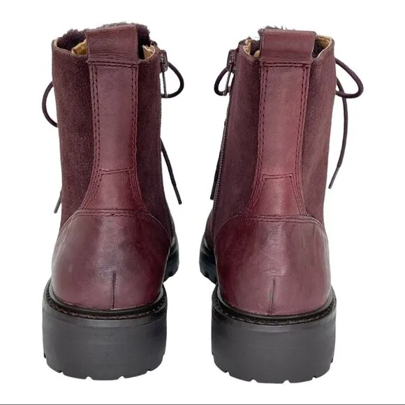 Lucky Brand Ilianna Raisin Leather Womens Ankle Boots Size 6.5M