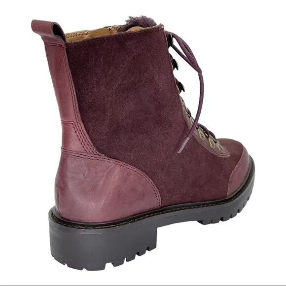 Lucky Brand Ilianna Raisin Leather Womens Ankle Boots Size 6.5M