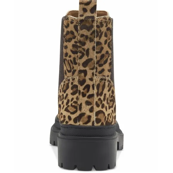 LUCKY BRAND LEOPARD PRINT SUEDE BLOCK HEEL BOOTS SIZE 8.5