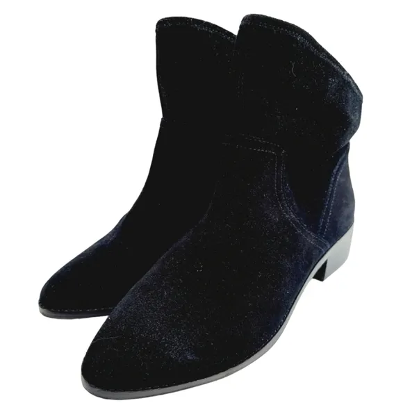 Lucky Brand Lollin Black Suede Ankle Bootie Boot Size 7.5 M Boho NWOB $120