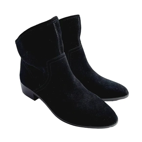 Lucky Brand Lollin Black Suede Ankle Bootie Boot Size 7.5 M Boho NWOB $120