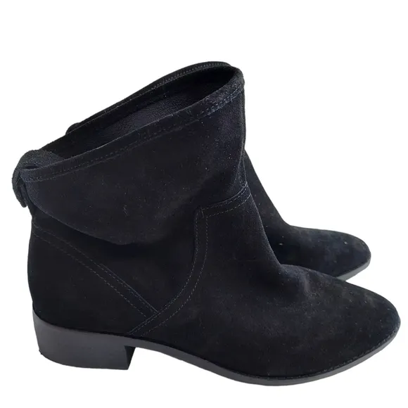 Lucky Brand Lollin Black Suede Ankle Bootie Boot Size 7.5 M Boho NWOB $120