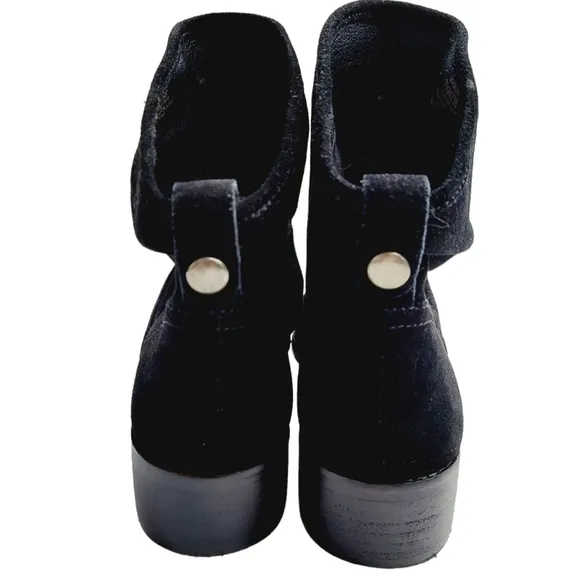 Lucky Brand Lollin Black Suede Ankle Bootie Boot Size 7.5 M Boho NWOB $120