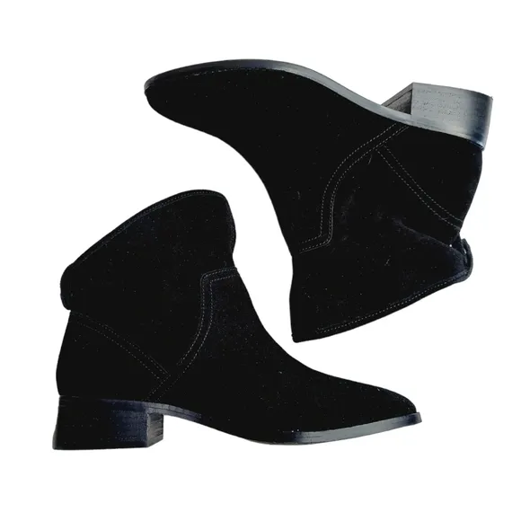 Lucky Brand Lollin Black Suede Ankle Bootie Boot Size 7.5 M Boho NWOB $120