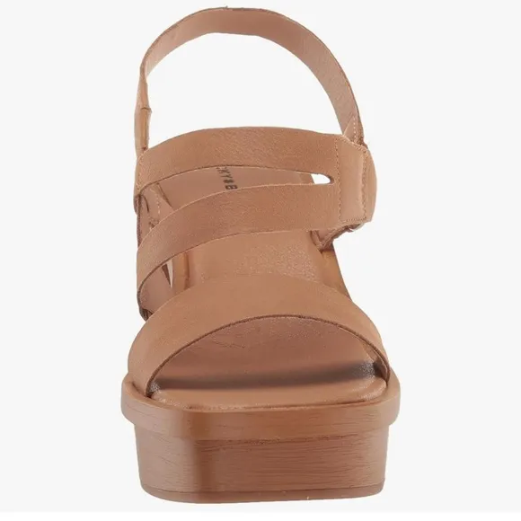 Lucky brand Marselina Tan brown Block Heel leather O ring  Sandals NEW 9.5