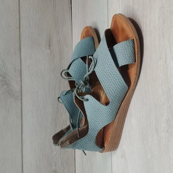Lucky Brand Womens Hafsa Lace Up Leather Sandals shoes sz 7M