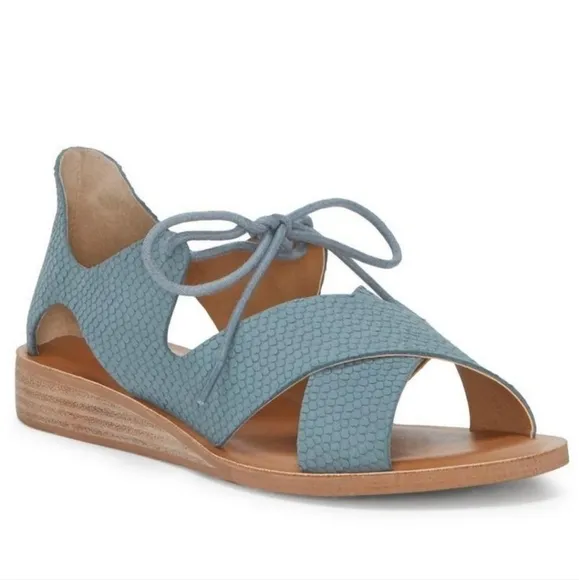 Lucky Brand Womens Hafsa Lace Up Leather Sandals shoes sz 7M