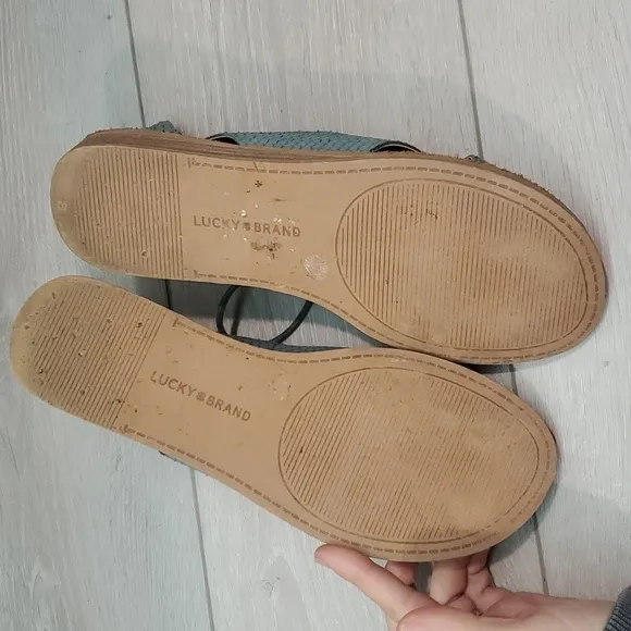 Lucky Brand Womens Hafsa Lace Up Leather Sandals shoes sz 7M