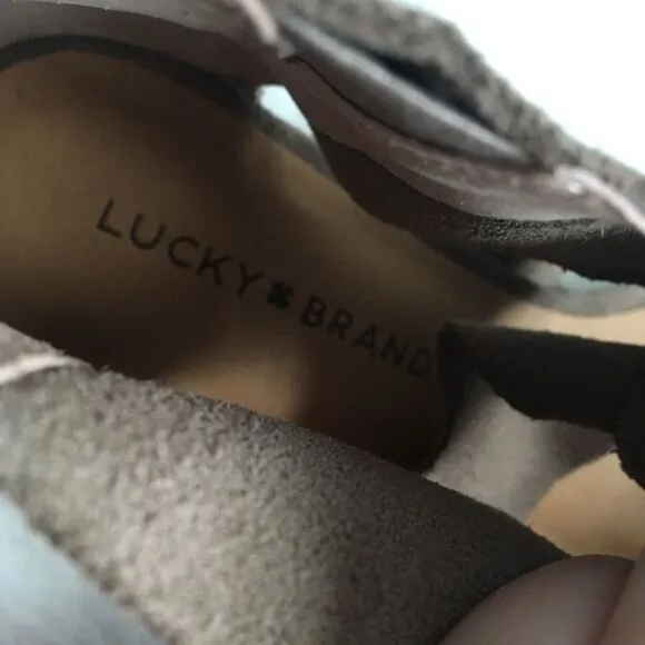 Lucky Brand Tammanee Suede Wedge Sandals Size 10