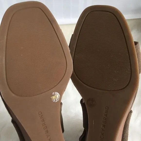 Lucky Brand Tammanee Suede Wedge Sandals Size 10