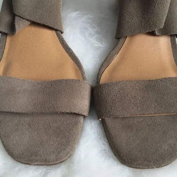 Lucky Brand Tammanee Suede Wedge Sandals Size 10