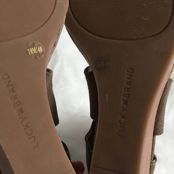 Lucky Brand Tammanee Suede Wedge Sandals Size 10