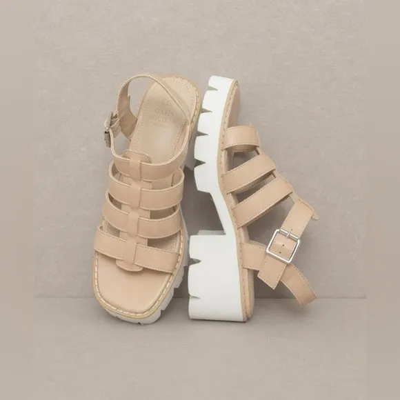 Lug Sole Heeled Gladiator Sandals