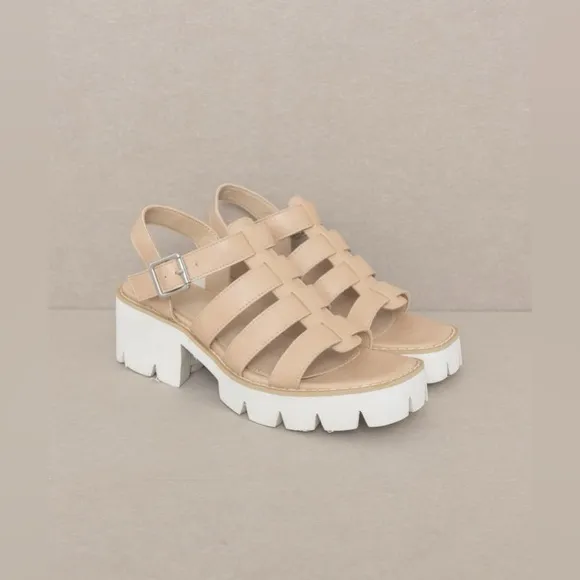 Lug Sole Heeled Gladiator Sandals