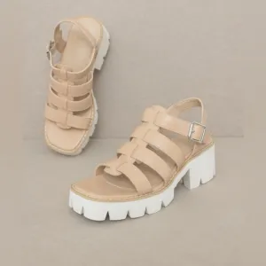 Lug Sole Heeled Gladiator Sandals