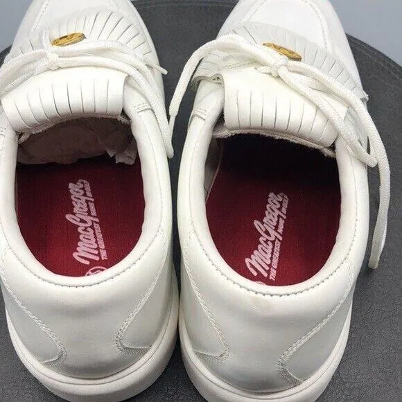 MacGregor Limited Edition Golf Shoes Mens Size 8.5 White Leather Kiltie New