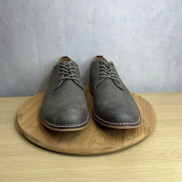 Madden Mens Allin Faux Leather Derby Shoes Size 11M Gray/Brown