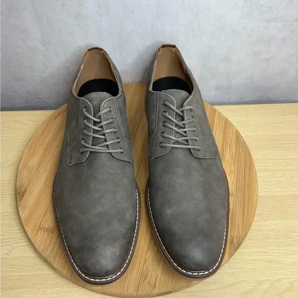 Madden Mens Allin Faux Leather Derby Shoes Size 11M Gray/Brown