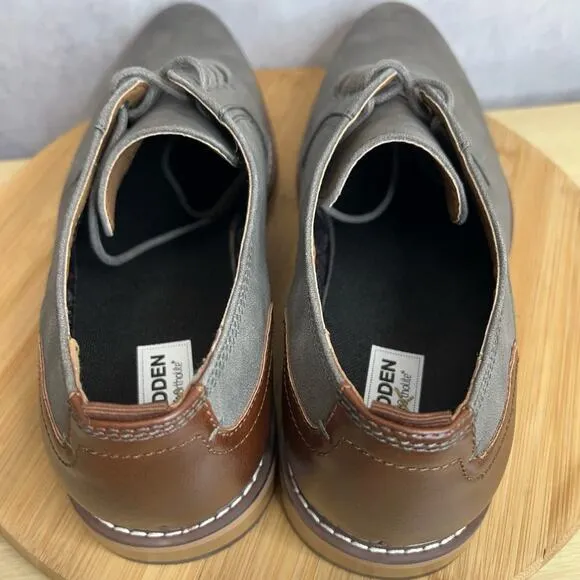 Madden Mens Allin Faux Leather Derby Shoes Size 11M Gray/Brown