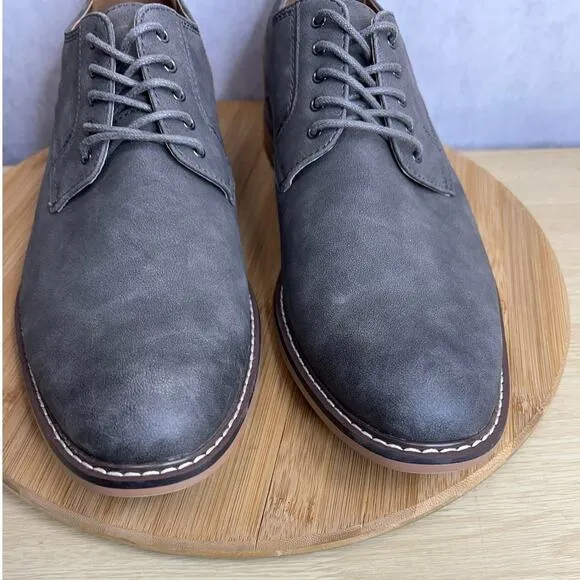 Madden Mens Allin Faux Leather Derby Shoes Size 11M Gray/Brown
