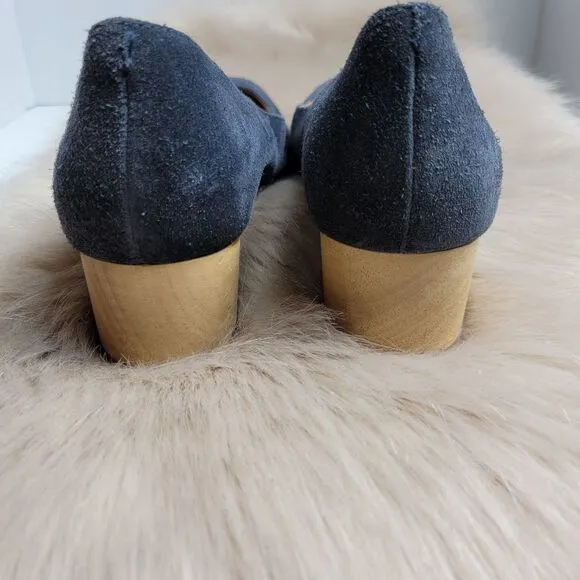 Madewek Ella Navy Suede Pump Womens Shoes