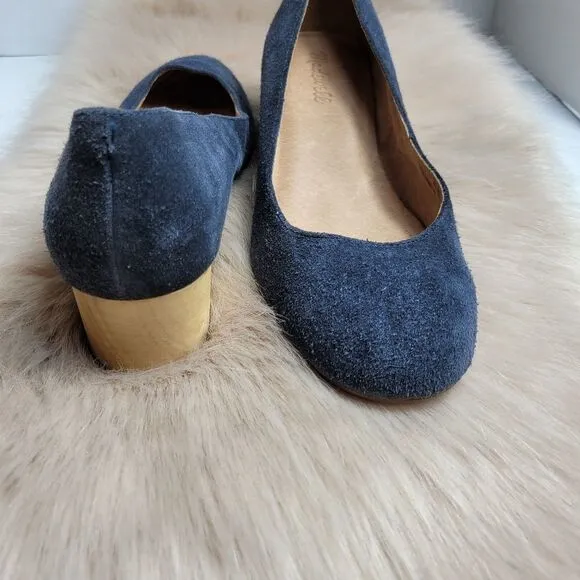 Madewek Ella Navy Suede Pump Womens Shoes