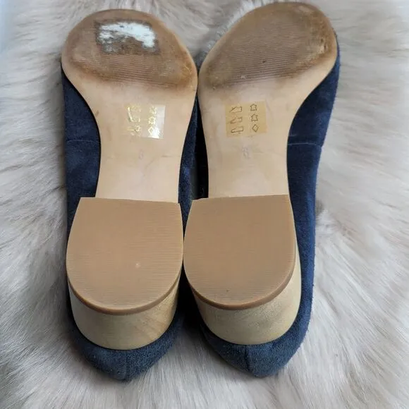 Madewek Ella Navy Suede Pump Womens Shoes