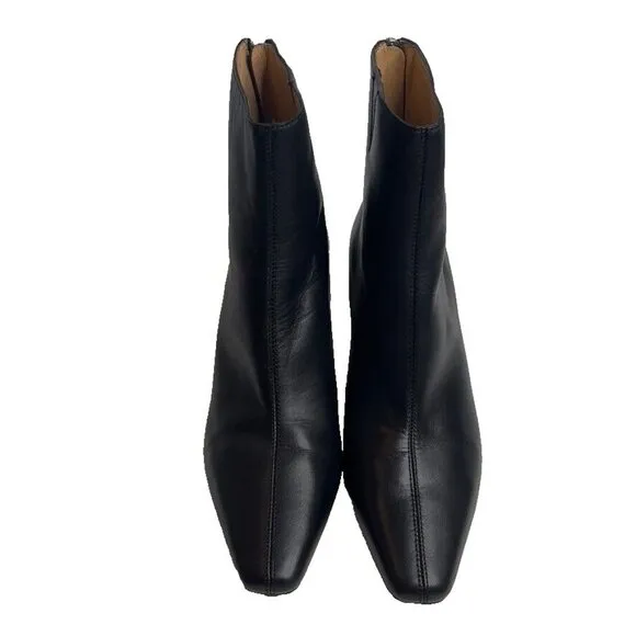 Madewell $218 The Dimes Stiletto Heel Ankle Boot Black Size 9.5 NT545