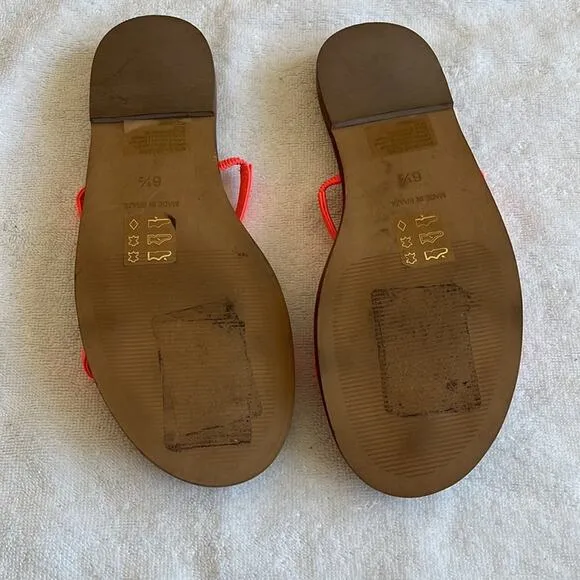 Madewell Bare Slide Slip On Paris Sandals Electric Pink Size 6.5