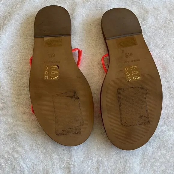 Madewell Bare Slide Slip On Paris Sandals Electric Pink Size 6.5