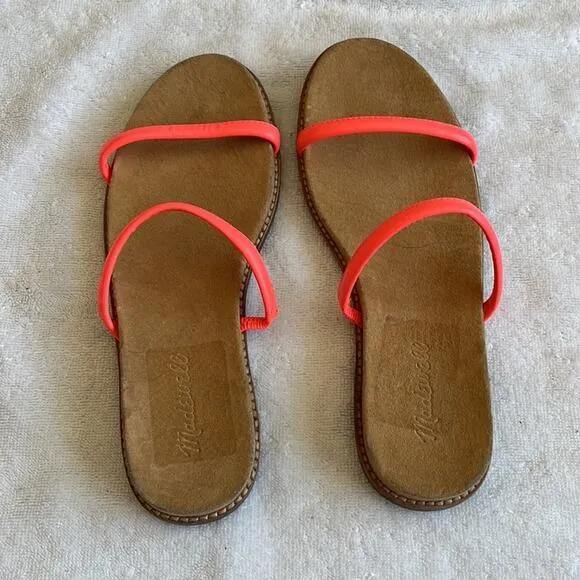 Madewell Bare Slide Slip On Paris Sandals Electric Pink Size 6.5