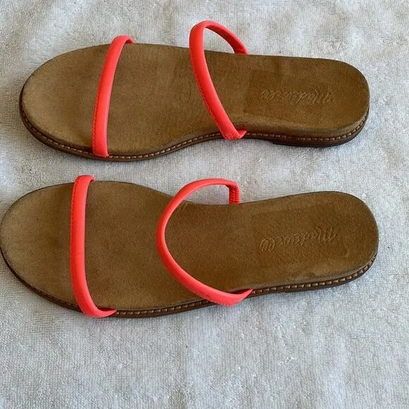 Madewell Bare Slide Slip On Paris Sandals Electric Pink Size 6.5