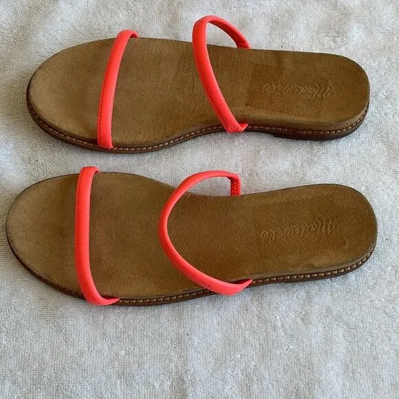 Madewell Bare Slide Slip On Paris Sandals Electric Pink Size 6.5