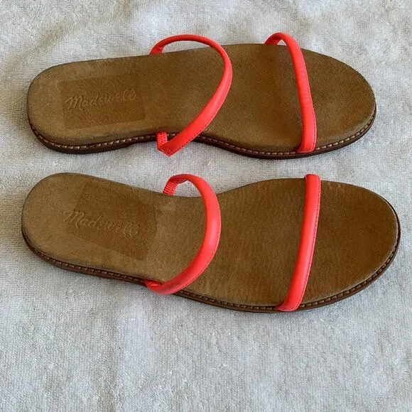 Madewell Bare Slide Slip On Paris Sandals Electric Pink Size 6.5