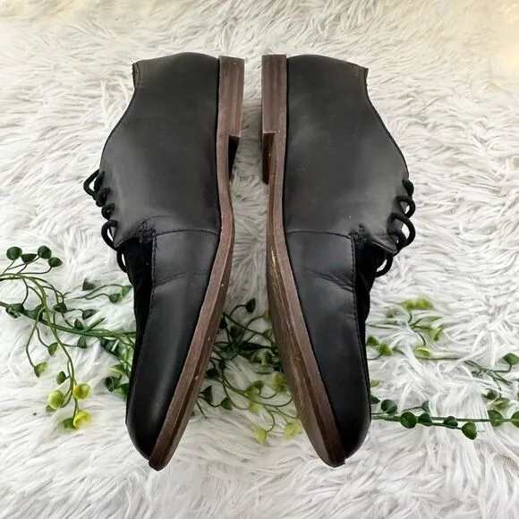 MADEWELL Black The Alex Oxford in Leather and Suede Lace up Shoes sz 8