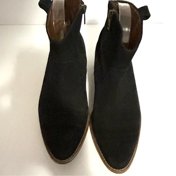 Madewell The Barnwood Boots 1937 genuine leather suede black ankle booties S 6