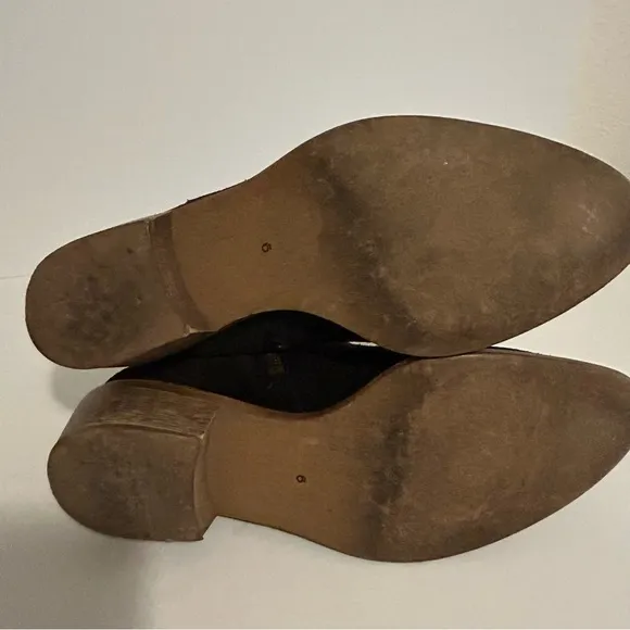 Madewell The Barnwood Boots 1937 genuine leather suede black ankle booties S 6