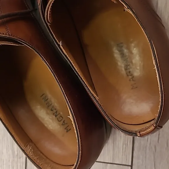 MAGNANNI‎ Dark Brown Leather Sz 9.5 M Lace Up Oxford Mens Dress Shoes