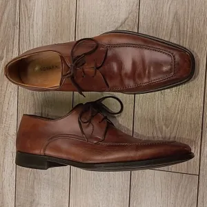 MAGNANNI‎ Dark Brown Leather Sz 9.5 M Lace Up Oxford Mens Dress Shoes